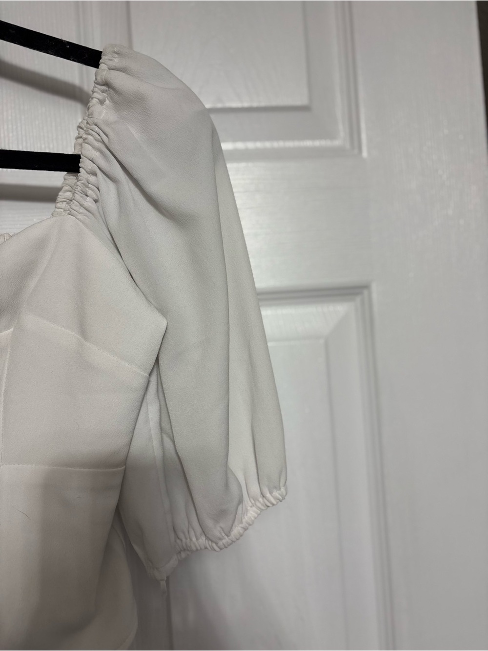 Abercrombie & Fitch White Puff-Sleeve Corset Top - Picture 7 of 10